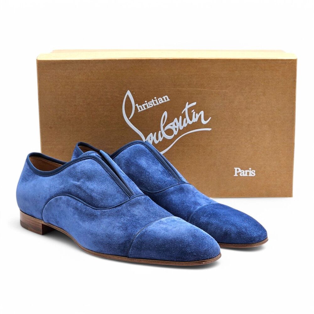 Christian Louboutin Alpha Male Oxford Suede Shoes - Blue EU 45.5 / US 12.5 $995
